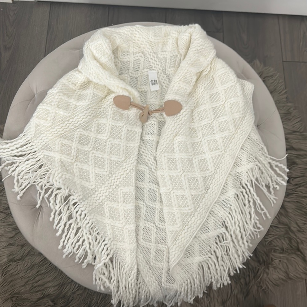 Mixit- Girls - Cream Sweater Poncho - One size